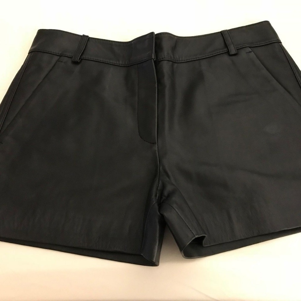 French-Connection-Black-Leather-Shorts-US-4
